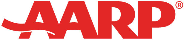 AARP logo in red letters